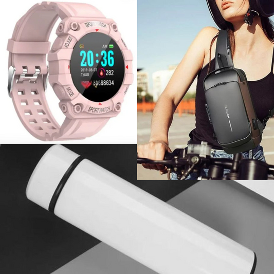 Super combo bolso antirrobo + reloj smartwatch  LLEVA GRATIS termo digital